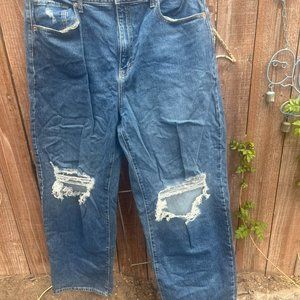 Wild Fable Highest Rise Baggy Jeans Dark Blue wash‎ size 18 NWT